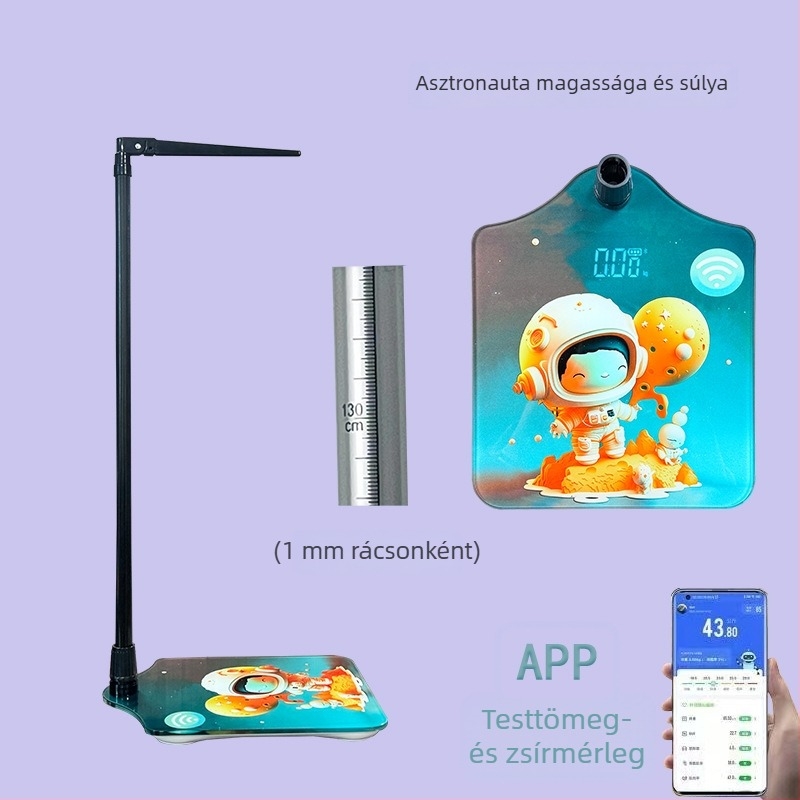 Elektronikus testsúlymérő testzsír- és nedvességméréssel, kalóriaszámítás, Bluetooth