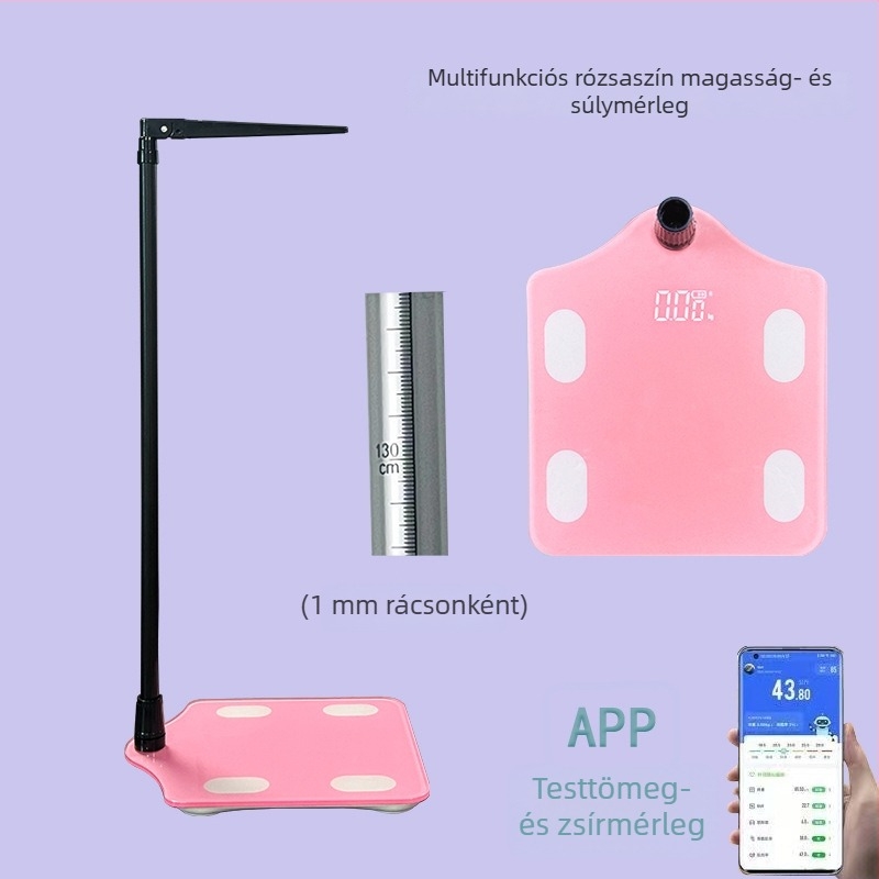 Elektronikus testsúlymérő testzsír- és nedvességméréssel, kalóriaszámítás, Bluetooth