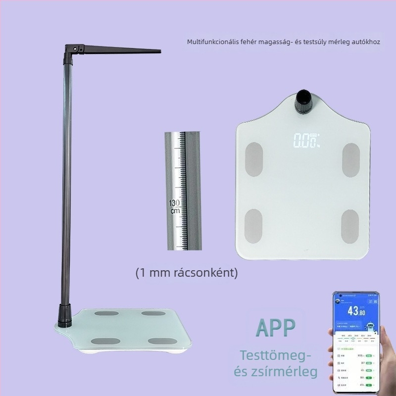 Elektronikus testsúlymérő testzsír- és nedvességméréssel, kalóriaszámítás, Bluetooth