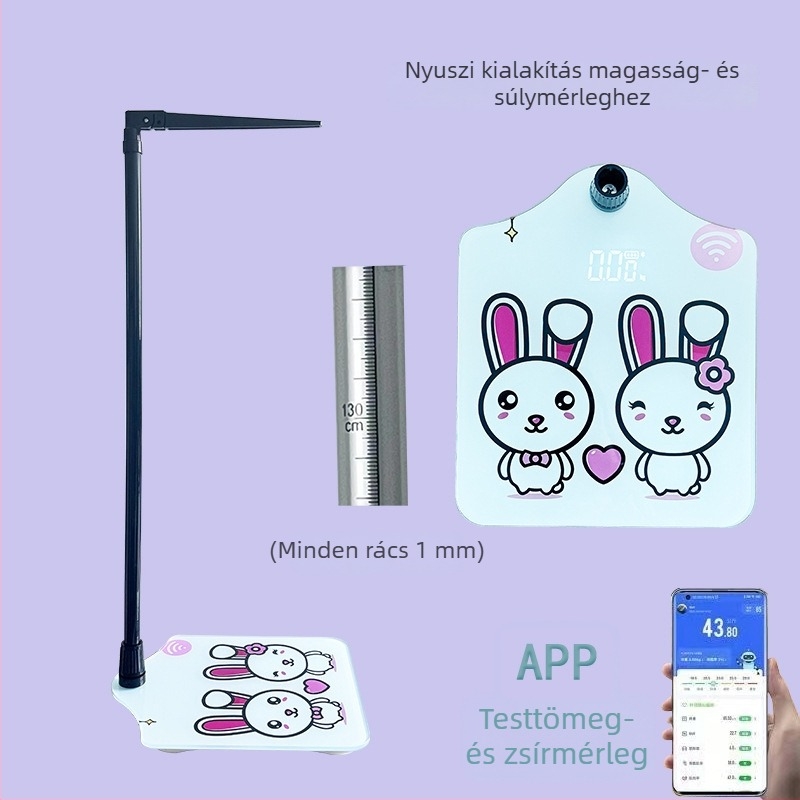 Elektronikus testsúlymérő testzsír- és nedvességméréssel, kalóriaszámítás, Bluetooth