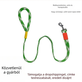 Nylon szövésű rövid kutyapóráz közepes és nagy testű kutyákhoz, elegáns sétapóráz