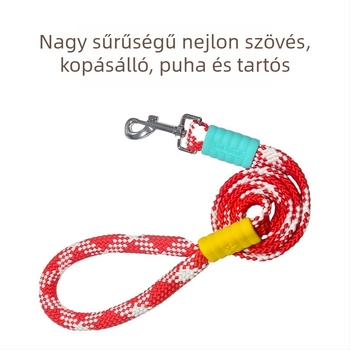 Nylon szövésű rövid kutyapóráz közepes és nagy testű kutyákhoz, elegáns sétapóráz