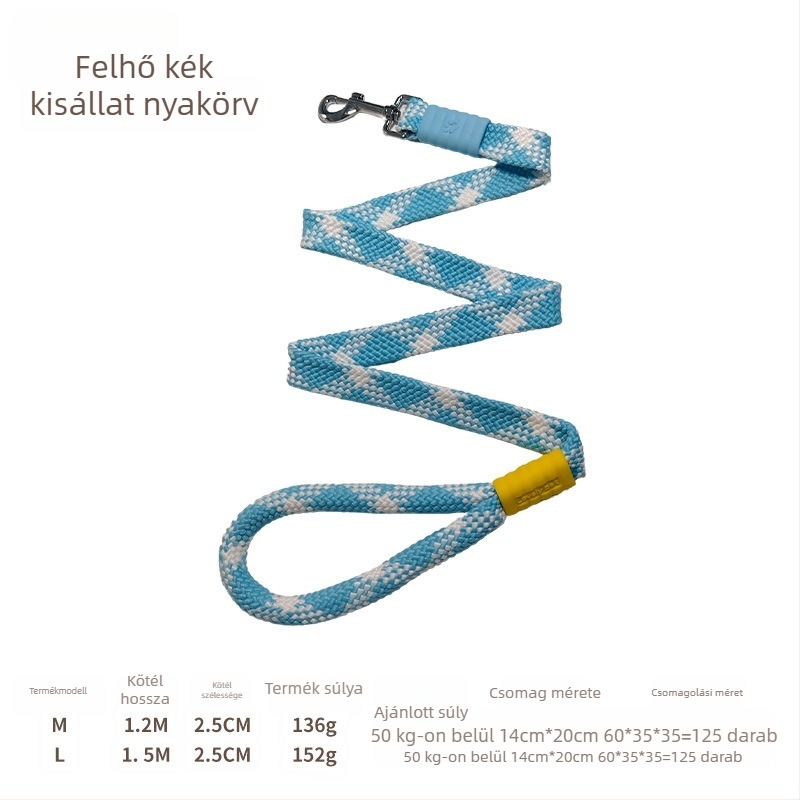 Nylon szövésű rövid kutyapóráz közepes és nagy testű kutyákhoz, elegáns sétapóráz