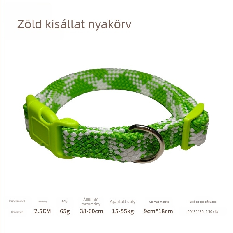Nylon szövésű rövid kutyapóráz közepes és nagy testű kutyákhoz, elegáns sétapóráz