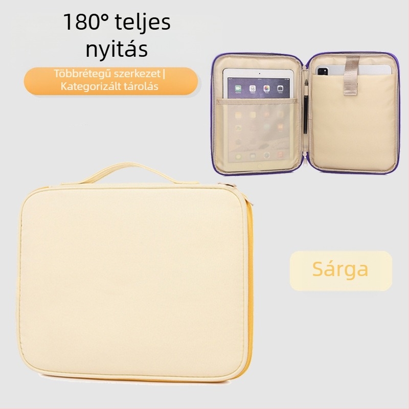 Morandi-stílusú hordozható nylon tok iPad/tabletához és 16 hüvelykes laptophoz, fogantyúval