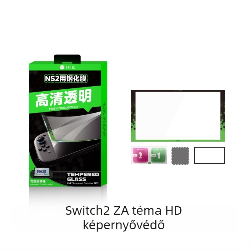 Switch2 konzolához kiegészítő készlet: tároló táska, védőház, temperált kijelzővédő fólia, joystick sapkák, EVA anyag
