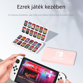 Nintendo Switch játékkártya doboz, mágneses zár, ABS+EVA anyag, 24 kártya kapacitás, hordozható