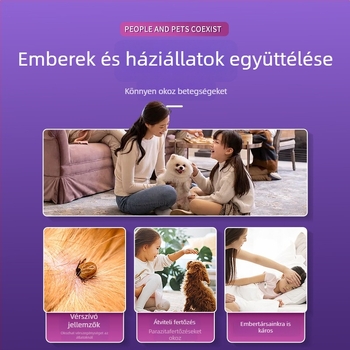 Macskák és kutyák nyugtató nyakörve, állítható, 4 darabos készlet, color-block mintázat, kompozit anyagok