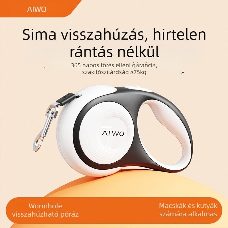 Wormhole gumírozott automatikus visszahúzós kutyapóráz sétákhoz és utazásokhoz