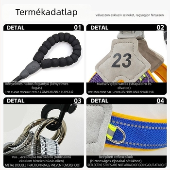 Caterpillar kutyahám mellkasi pánttal - poliészter, nem állítható, 48 darabos csomag