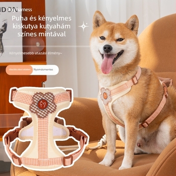 Vest-stílusú kutyahám pórázzal, állítható, foltálló, könnyen tisztítható, Oxford vászon