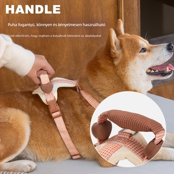 Vest-stílusú kutyahám pórázzal, állítható, foltálló, könnyen tisztítható, Oxford vászon