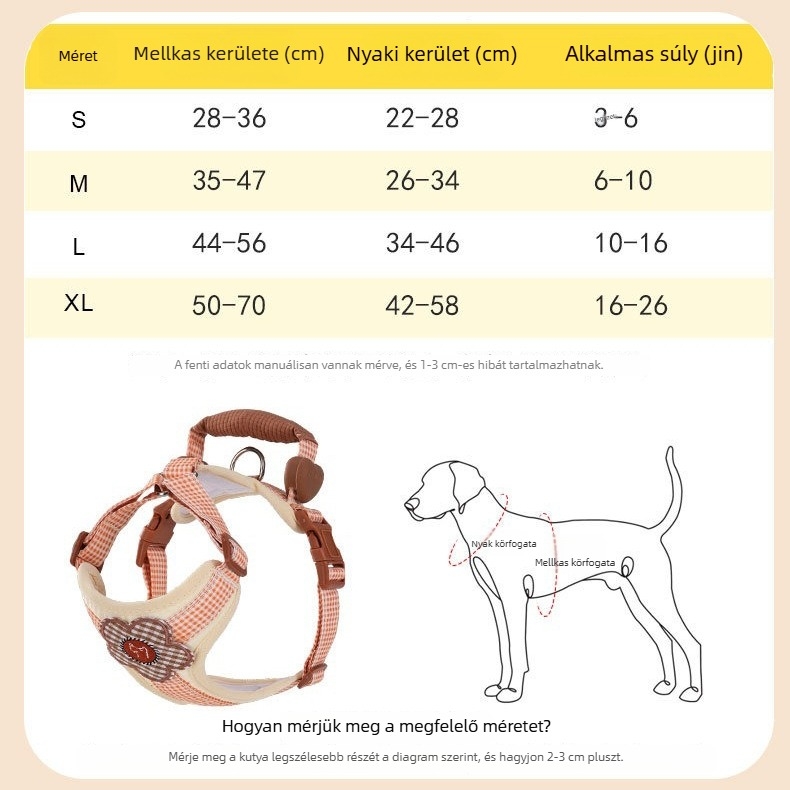 Vest-stílusú kutyahám pórázzal, állítható, foltálló, könnyen tisztítható, Oxford vászon