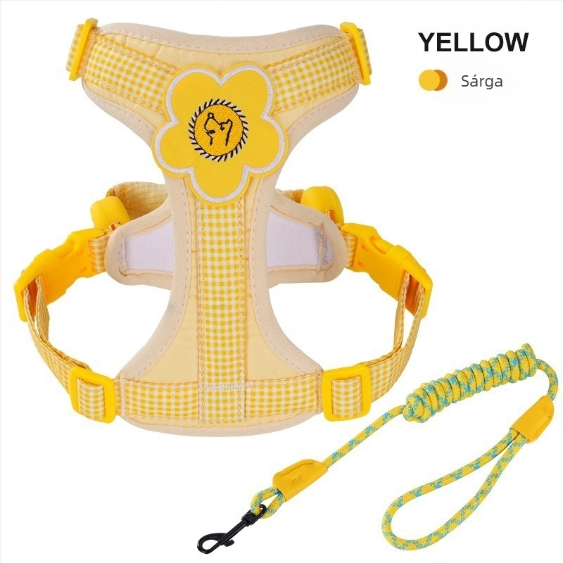 Vest-stílusú kutyahám pórázzal, állítható, foltálló, könnyen tisztítható, Oxford vászon