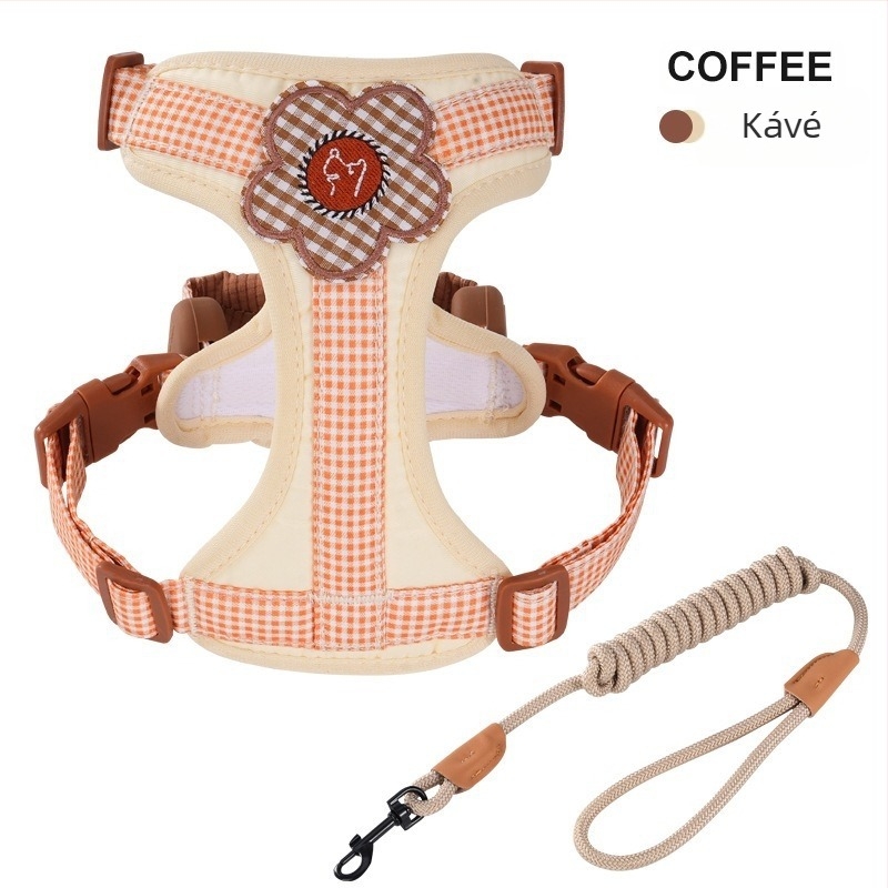 Vest-stílusú kutyahám pórázzal, állítható, foltálló, könnyen tisztítható, Oxford vászon