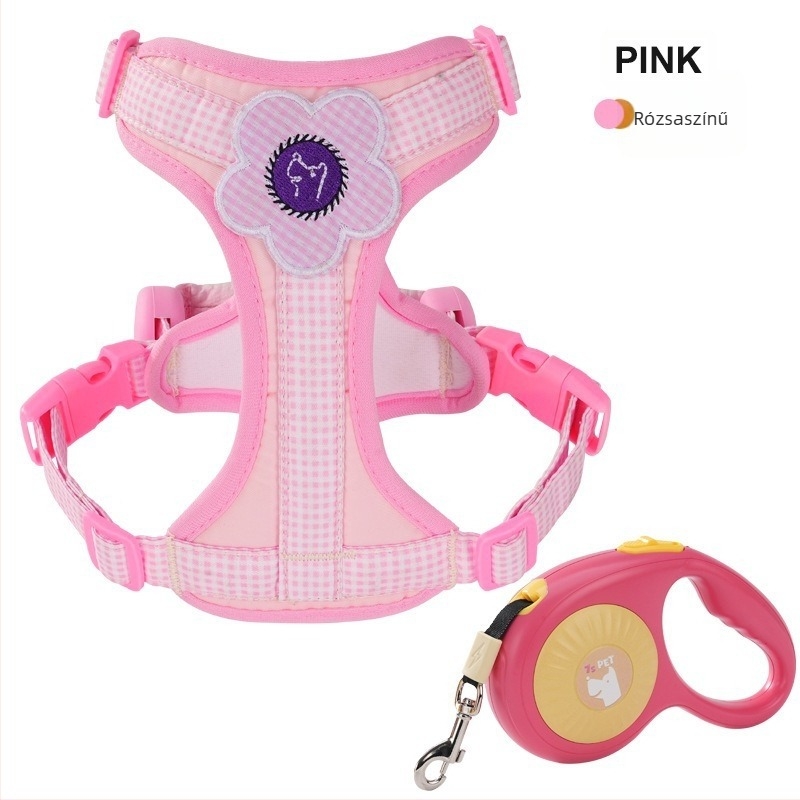 Vest-stílusú kutyahám pórázzal, állítható, foltálló, könnyen tisztítható, Oxford vászon