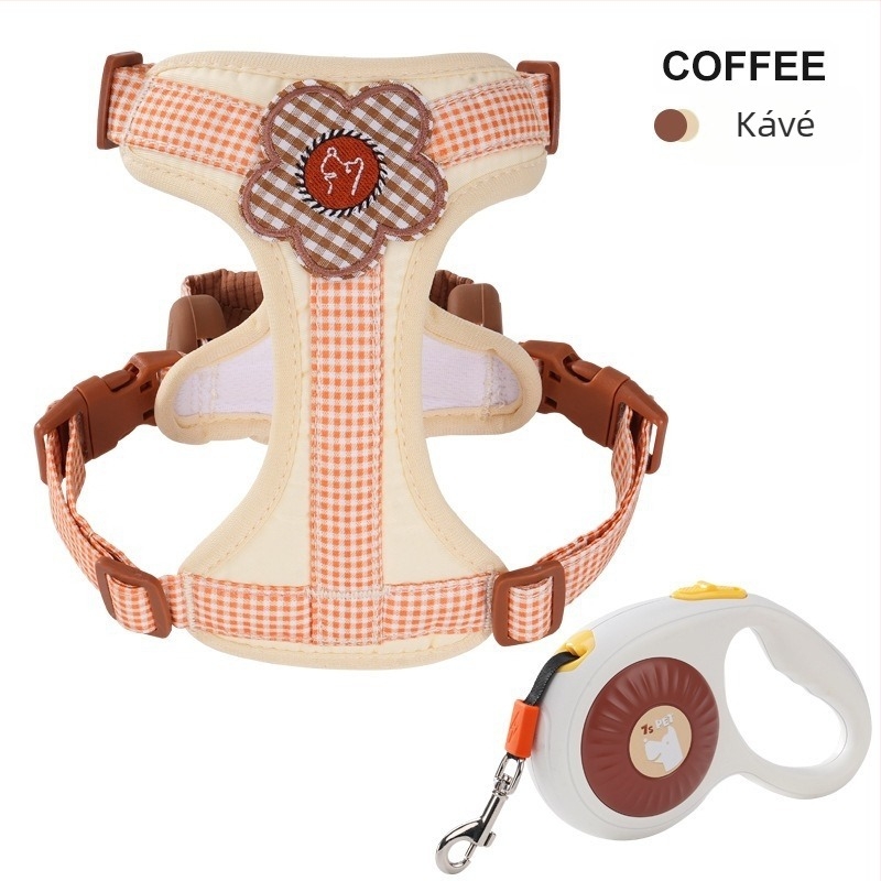 Vest-stílusú kutyahám pórázzal, állítható, foltálló, könnyen tisztítható, Oxford vászon