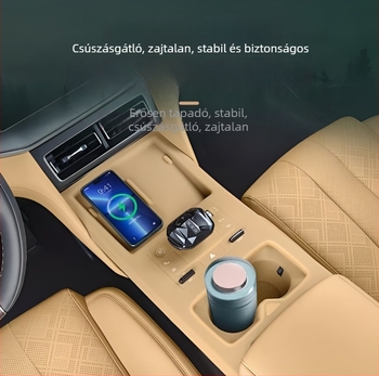 BYD Song LDMI középkonzol szilikon párna vezeték nélküli töltésvédővel és pohártartóval – autó belső kiegészítő