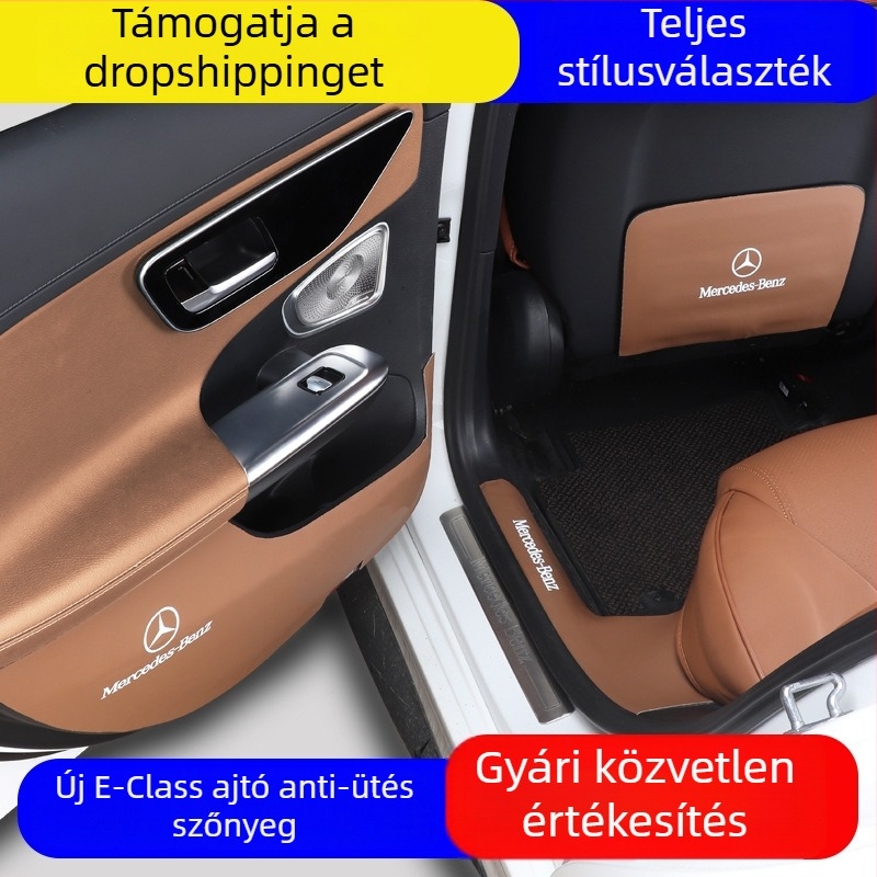 Mercedes-Benz E-Class E300L bőr ajtó hátsó védőpanel – belső tartozék, logó nyomtatva, Huangku márka, testreszabás elérhető, stílus Four Seasons General (W214)