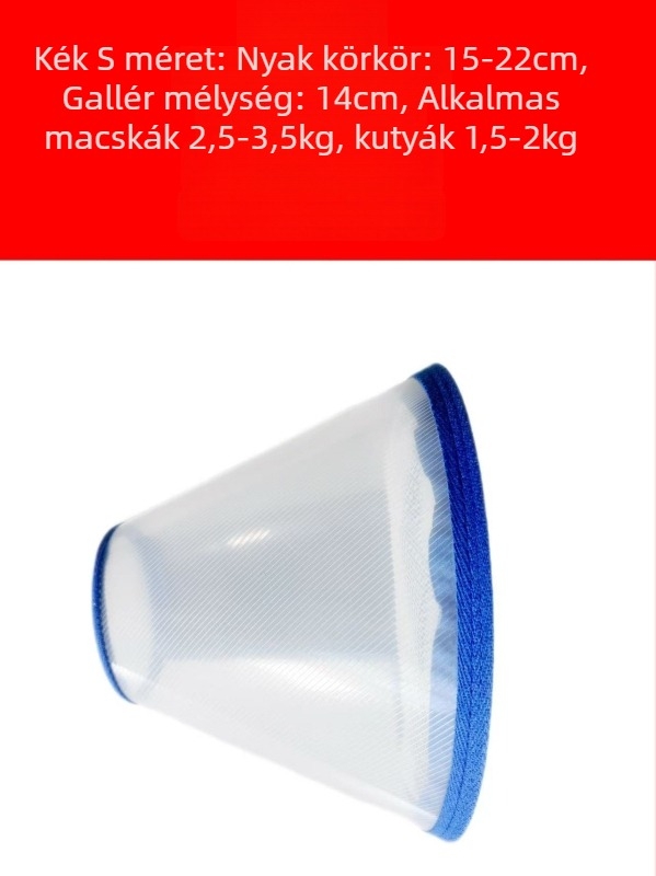 Elizabethan gallér mélyített és hosszított kialakítású, egyszínű, univerzális macskáknak, kutyáknak és kölyökkutyáknak, megakadályozza a nyalogatást és a harapást, műanyag
