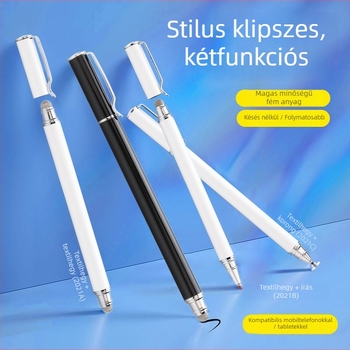 Tawecol fém kapacitív stylus vezető textíliás koronggal – Android/iOS kompatibilis, univerzális érintő stylus mobilokra és táblagépekre