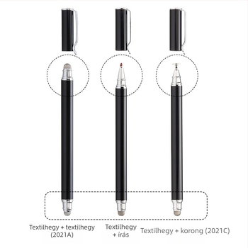 Tawecol fém kapacitív stylus vezető textíliás koronggal – Android/iOS kompatibilis, univerzális érintő stylus mobilokra és táblagépekre