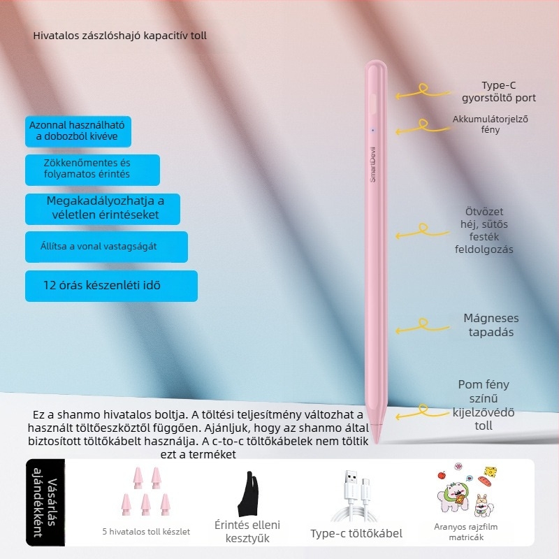 Kapasztív stylus Xiaomi Pad 5/6/7 és Redmi Padhez (Modell Zndrb-4)