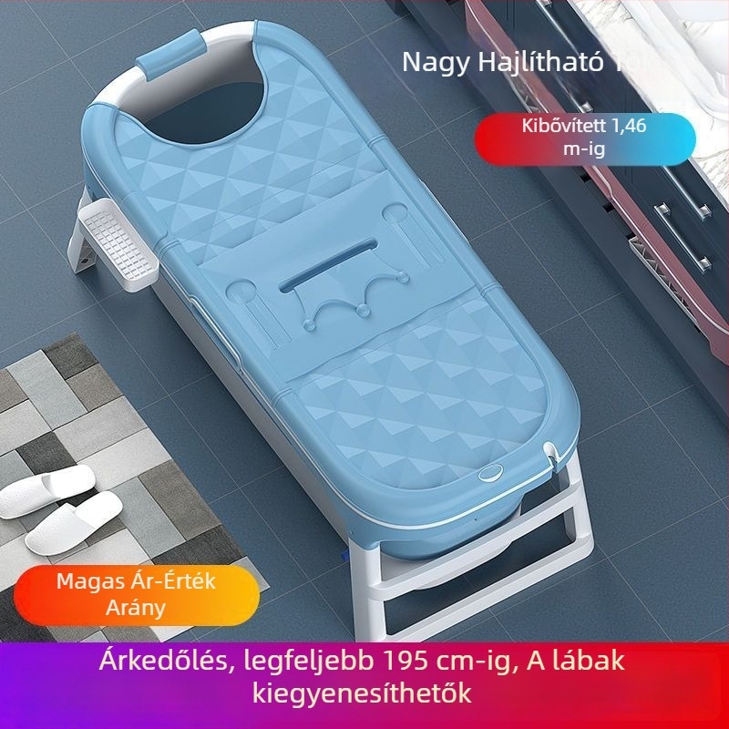 Összecsukható fürdőkád felnőtteknek, otthoni használatra, műanyagból, teljes test gőzölés, ülő/fekvő kialakítás (Anyag: műanyag; Célközönség: felnőttek; Otthoni használat; Összecsukható)