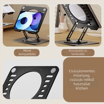 Tian xi szénacélból készült laptop állvány, forgatható, 13–16 hüvelykes készülékekhez
