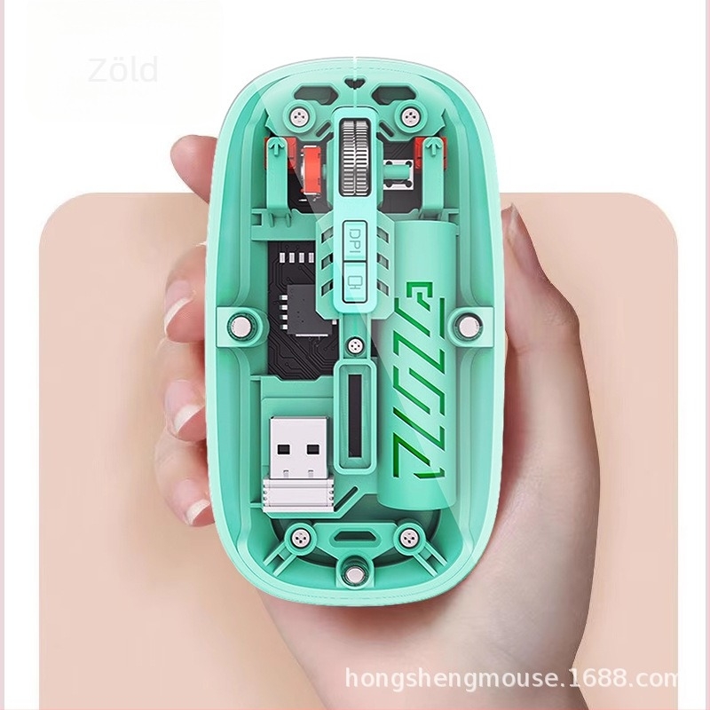 Vezeték nélküli egér dupla móddal 2.4G/Bluetooth, 1600 DPI, 5 gomb, USB-C csatlakozó, újratölthető akkumulátor
