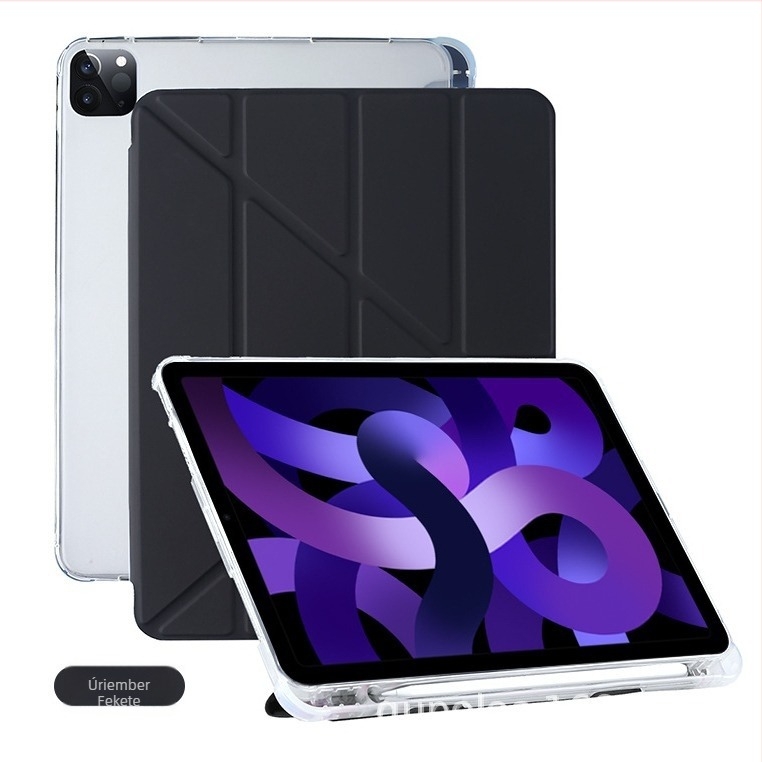 Y-formájú védőtok iPad 10.9, iPad Air 5, 10.2 és iPad Pro 12.9 modellhez – TPU alsó héj és bőrtok tolltartóval