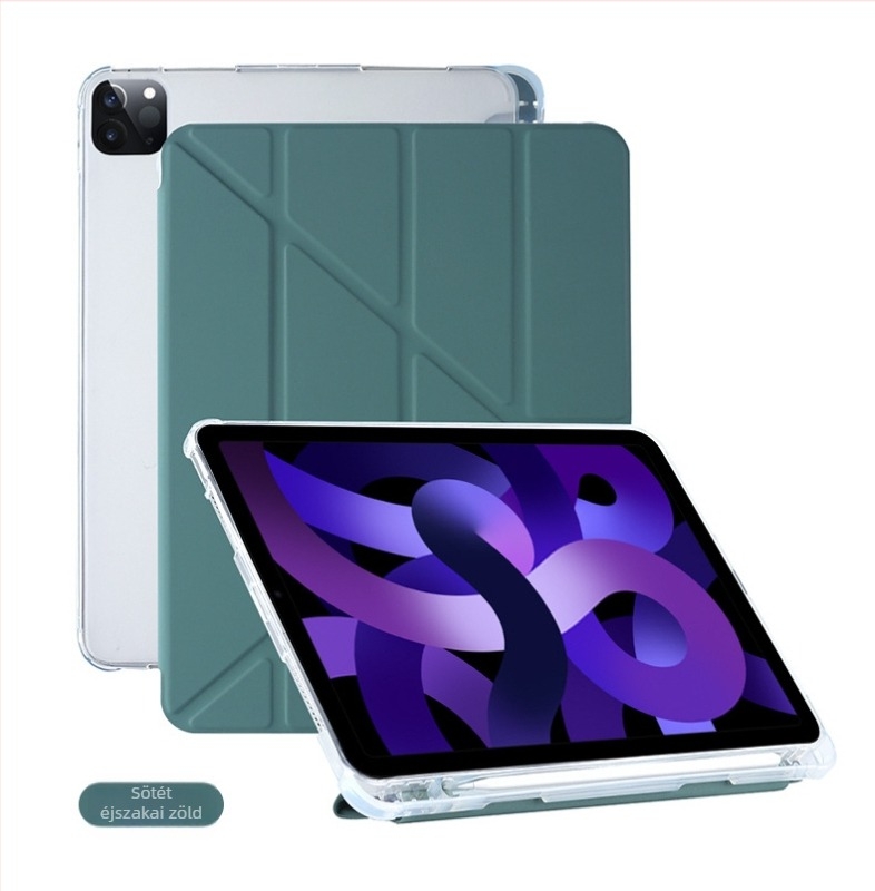Y-formájú védőtok iPad 10.9, iPad Air 5, 10.2 és iPad Pro 12.9 modellhez – TPU alsó héj és bőrtok tolltartóval