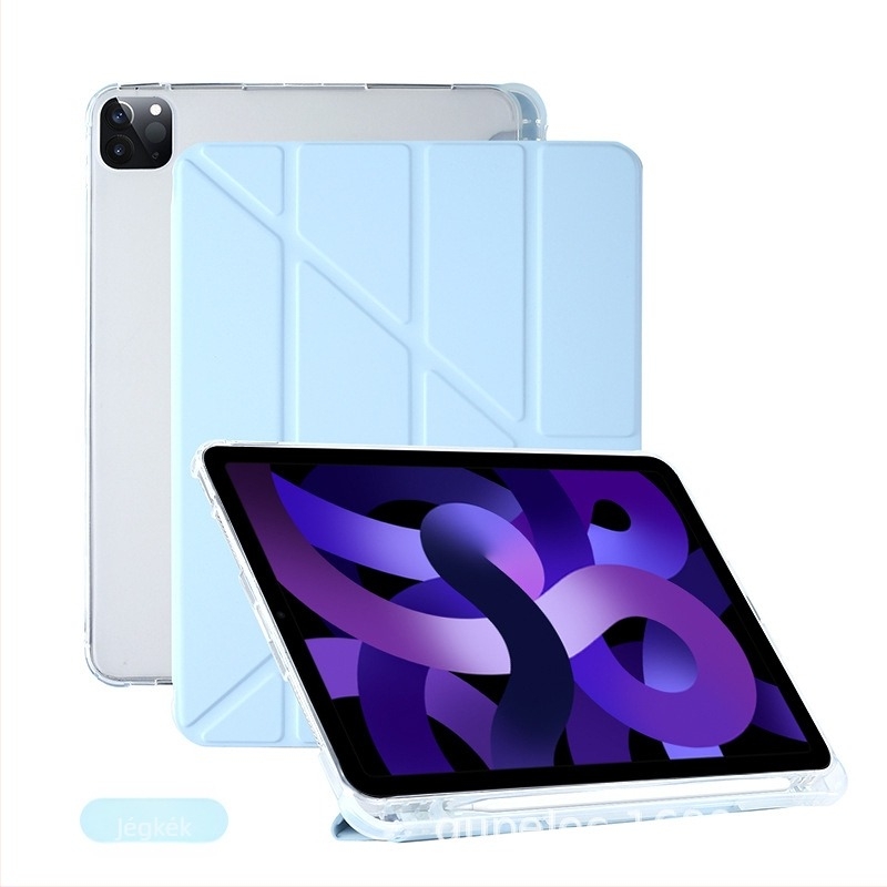 Y-formájú védőtok iPad 10.9, iPad Air 5, 10.2 és iPad Pro 12.9 modellhez – TPU alsó héj és bőrtok tolltartóval