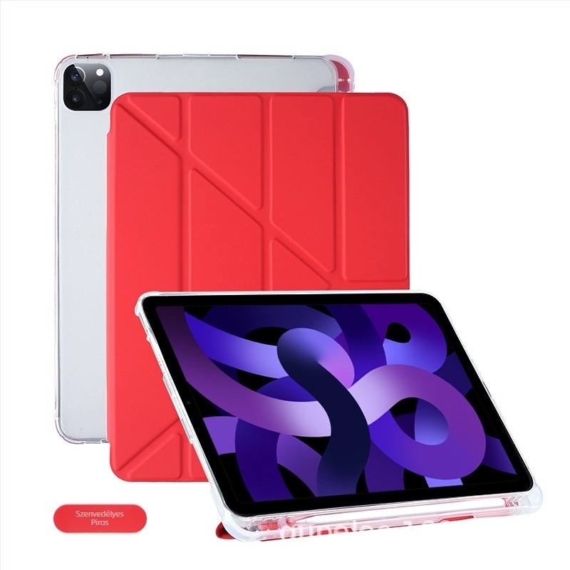 Y-formájú védőtok iPad 10.9, iPad Air 5, 10.2 és iPad Pro 12.9 modellhez – TPU alsó héj és bőrtok tolltartóval