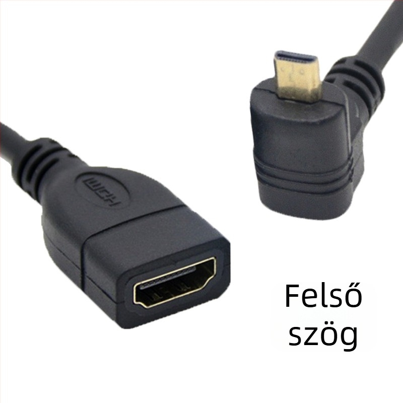 90°-os hajlított Micro HDMI–HDMI női adapterkábellel tabletekhez