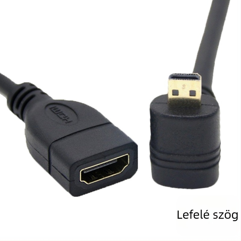 90°-os hajlított Micro HDMI–HDMI női adapterkábellel tabletekhez