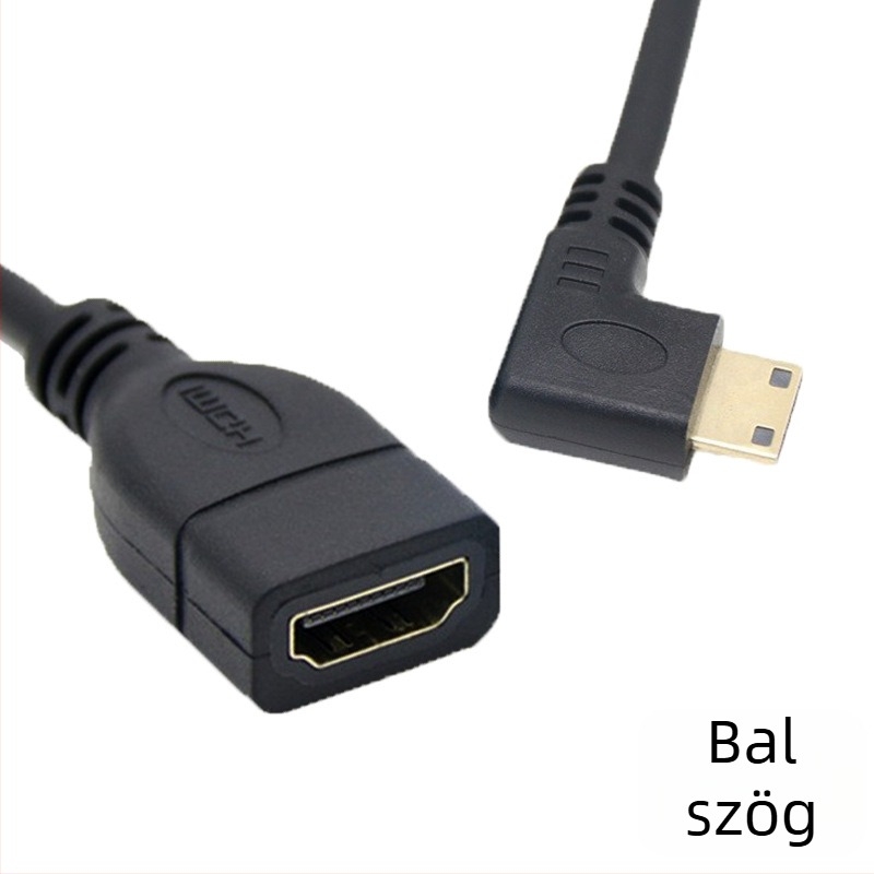 90°-os hajlított Micro HDMI–HDMI női adapterkábellel tabletekhez