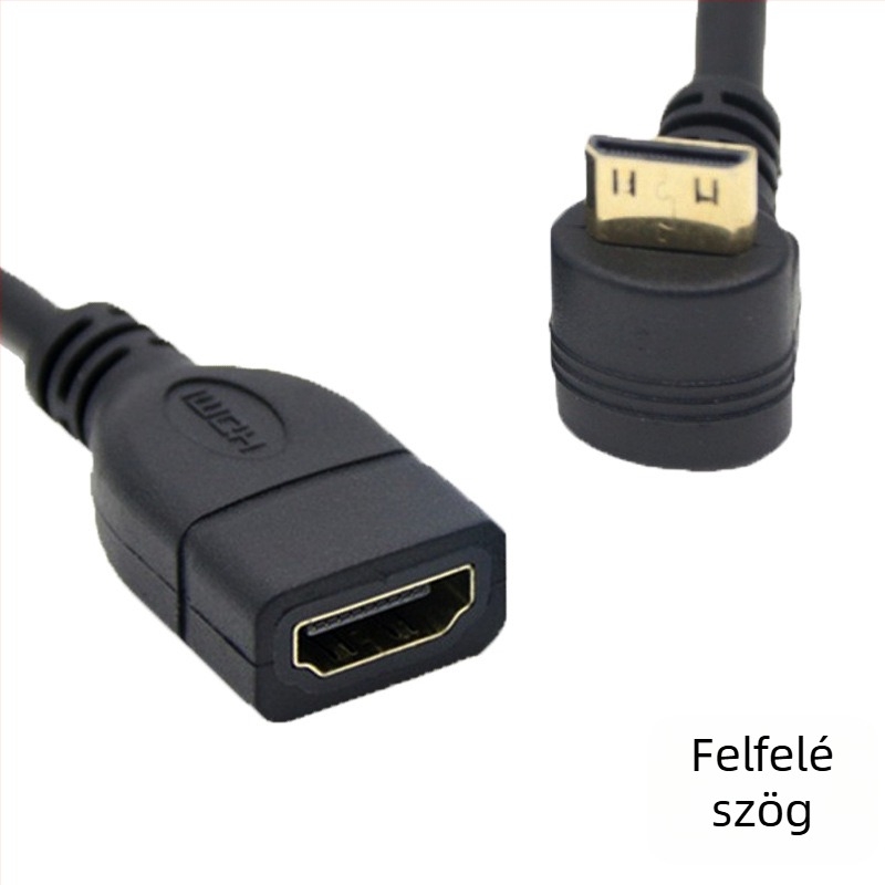 90°-os hajlított Micro HDMI–HDMI női adapterkábellel tabletekhez