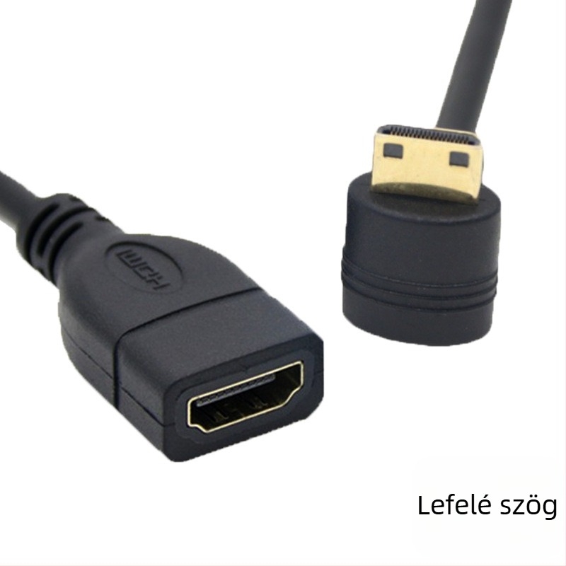90°-os hajlított Micro HDMI–HDMI női adapterkábellel tabletekhez