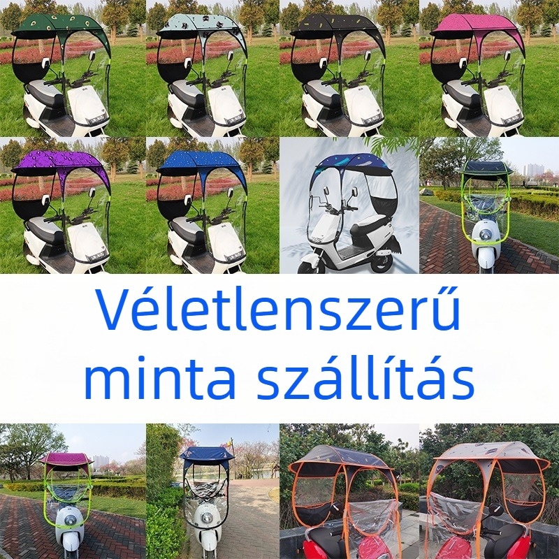 Elektromos jármű esővédő sátor: kerékpárok és robogók számára, 14 üvegszálas borda, TPE anyagú szövet, kézi nyitás, UPF 30+