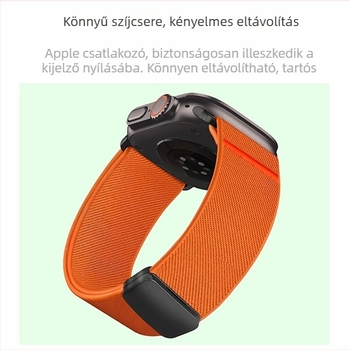 22 mm nylon fonott Apple Watch szíj mágneses csattal, S10 kompatibilis