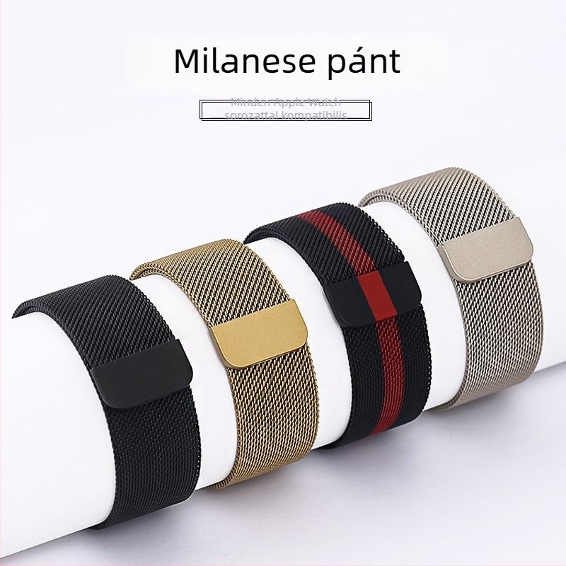 Milanese rozsdamentes acél karpánt mágneses csattal Apple Watch S9-hez