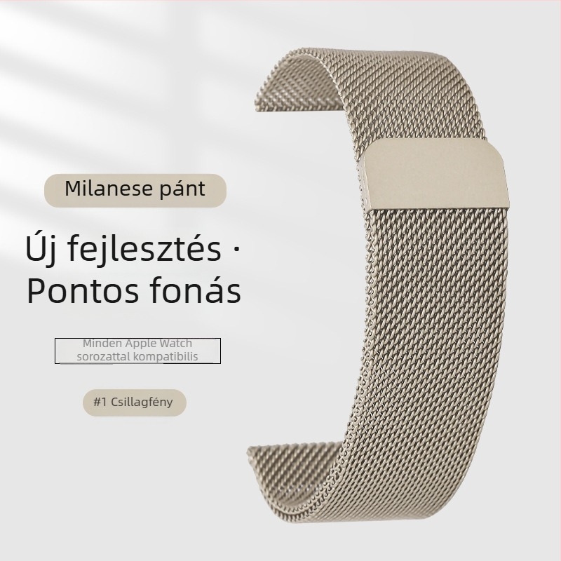 Milanese rozsdamentes acél karpánt mágneses csattal Apple Watch S9-hez