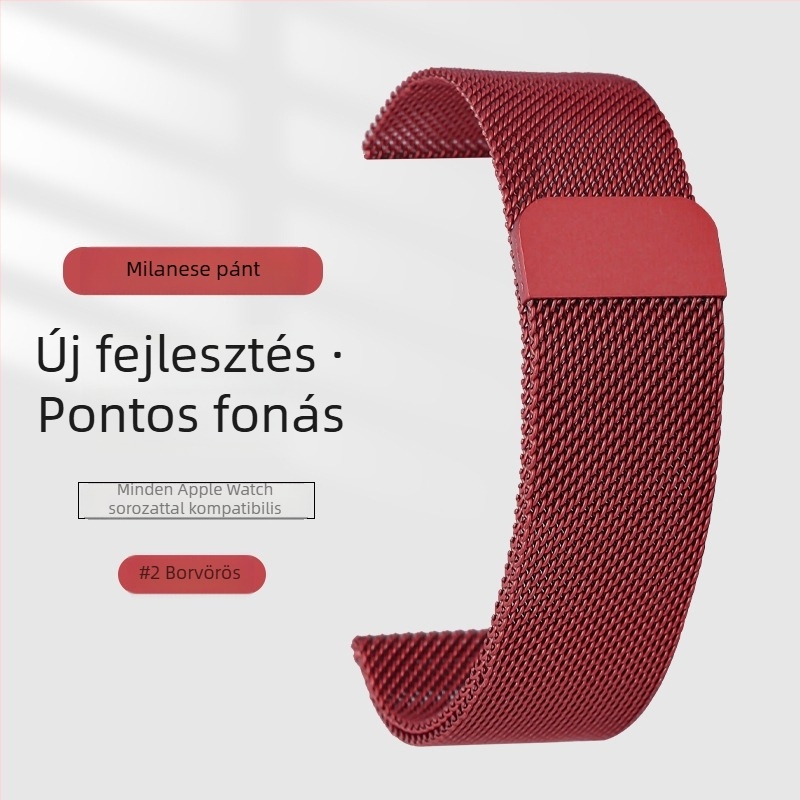 Milanese rozsdamentes acél karpánt mágneses csattal Apple Watch S9-hez