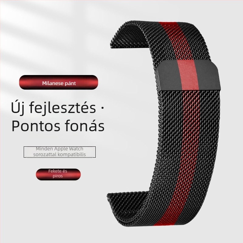 Milanese rozsdamentes acél karpánt mágneses csattal Apple Watch S9-hez