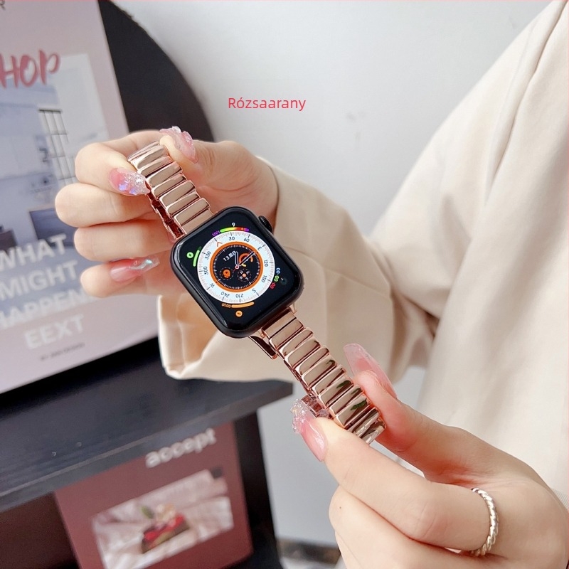 FOLUXE fém Apple Watch szíj kaleidoszkópos, szabálytalan mintával és pillangócsattal