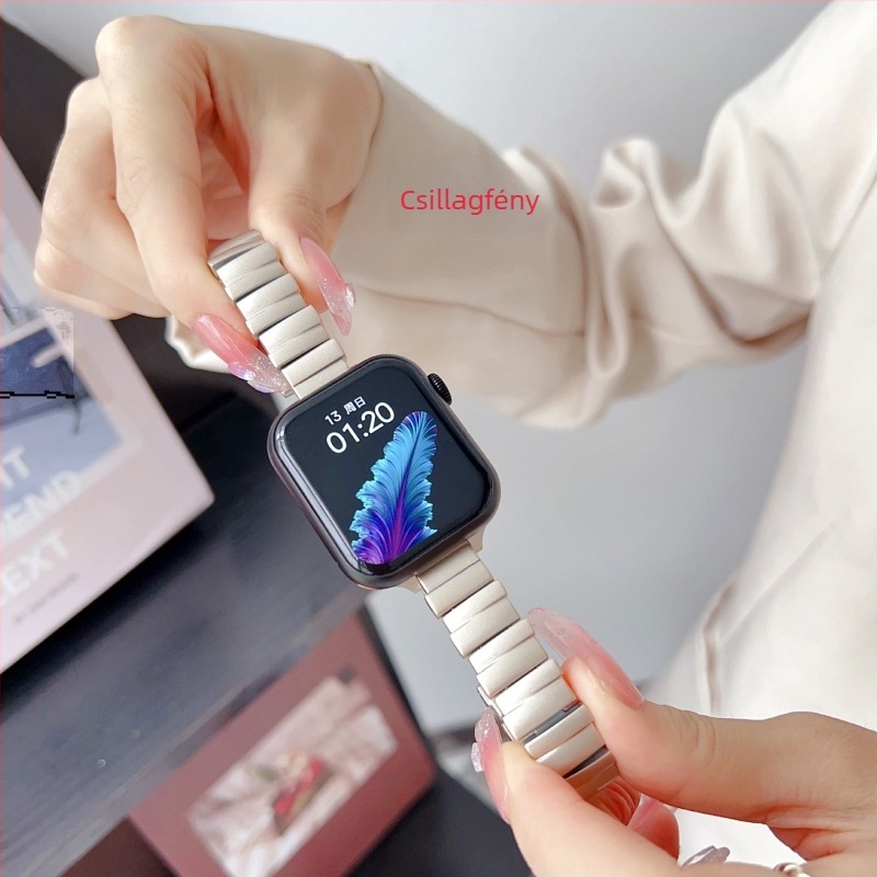 FOLUXE fém Apple Watch szíj kaleidoszkópos, szabálytalan mintával és pillangócsattal