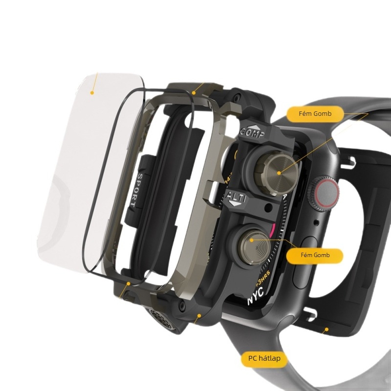 TPU fém szíj tok Apple Watch 10. generációhoz