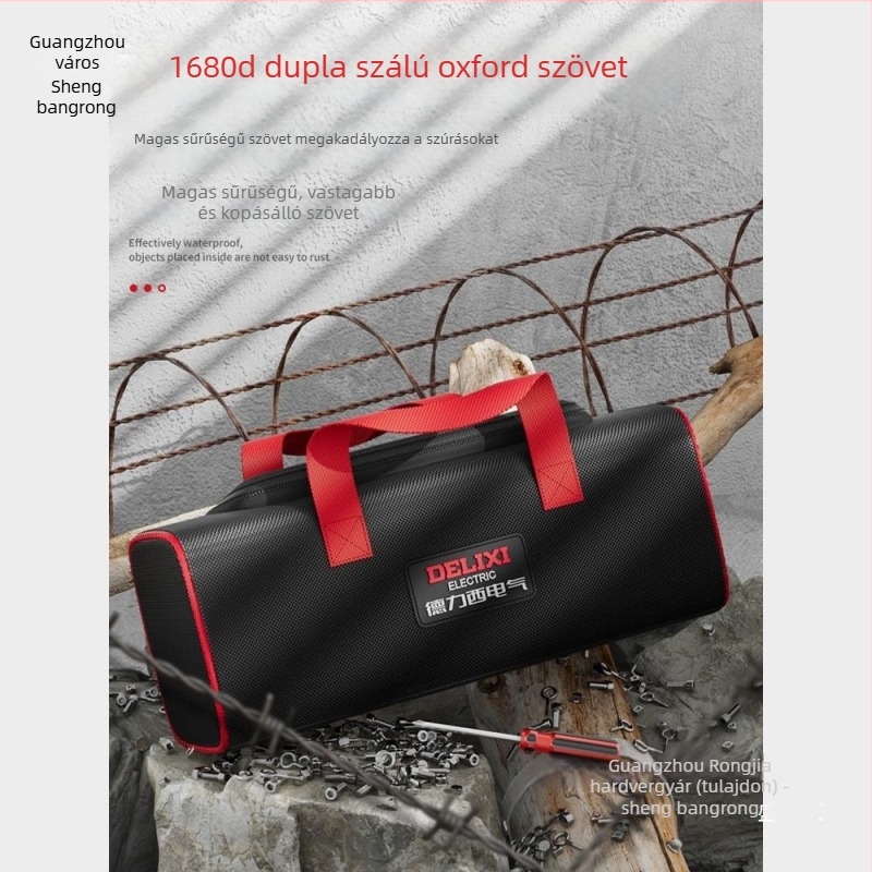 Vászon szerszámtáska villanyszerelőknek — masszív, tartós, multifunkcionális, hordozható tok javításhoz és faragáshoz