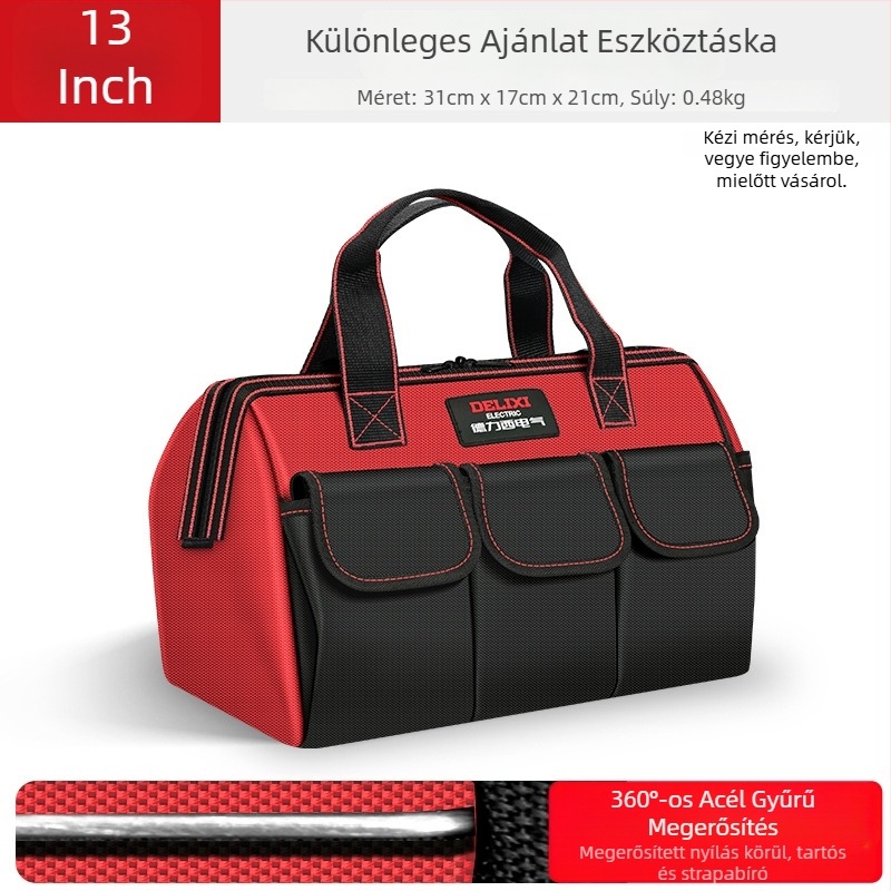 Vászon szerszámtáska villanyszerelőknek — masszív, tartós, multifunkcionális, hordozható tok javításhoz és faragáshoz